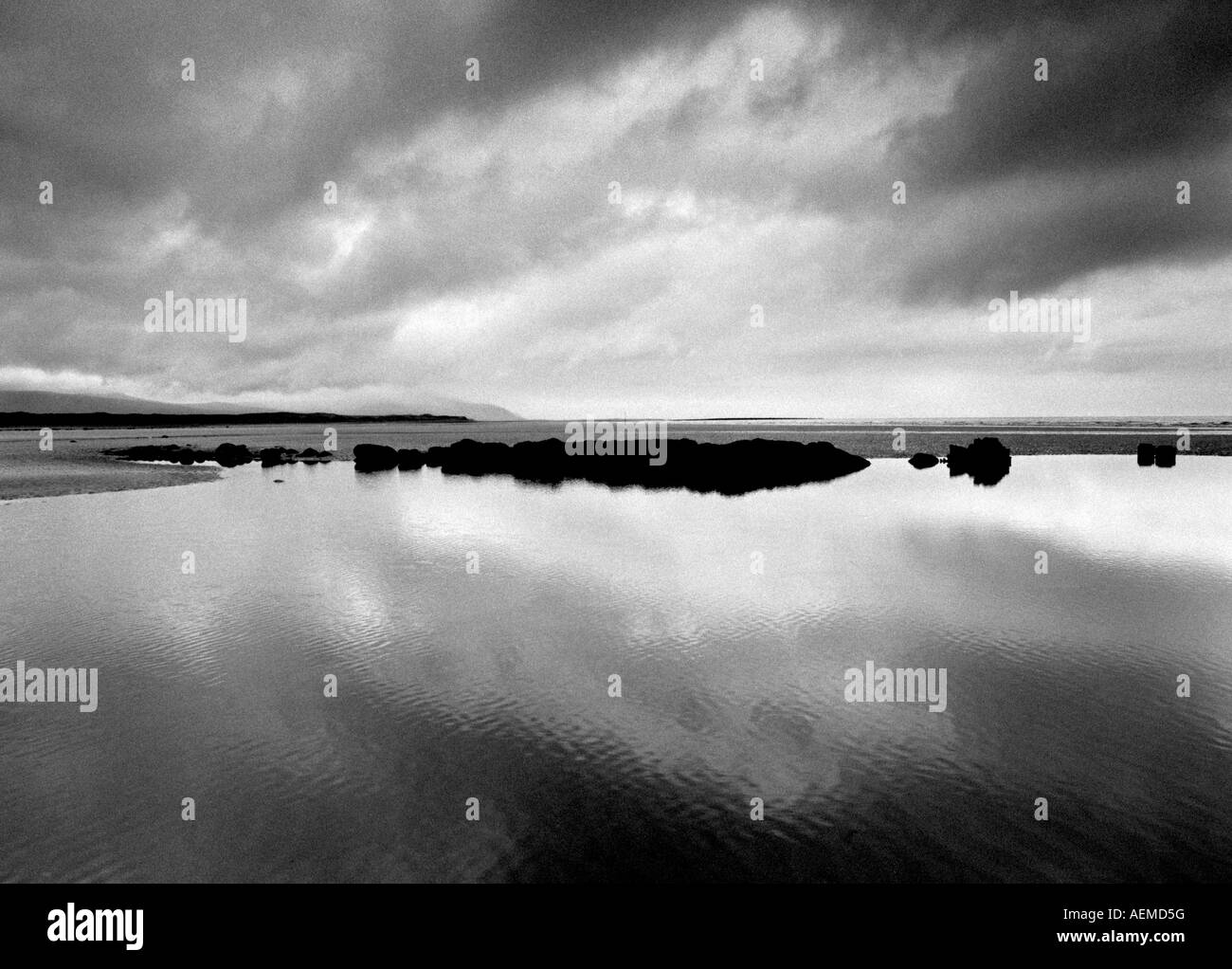 La bassa marea su la costa del Cumbria Foto Stock