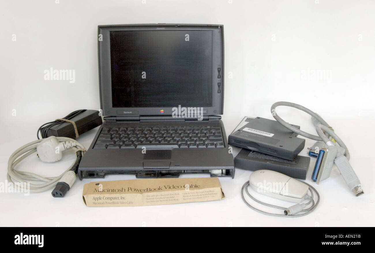 Apple Macintosh Power Book laptop Power PC 1400 CS133 133 MHz 48MB di memoria Ramdoubler 96MB di memoria 1 6 Giga Foto Stock