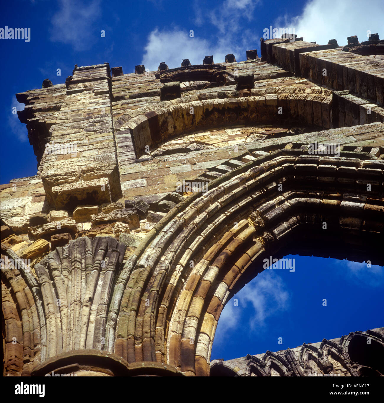 Le rovine di Whitby Abbey fondata in ANNUNCIO 657 in North Yorkshire, Inghilterra Foto Stock