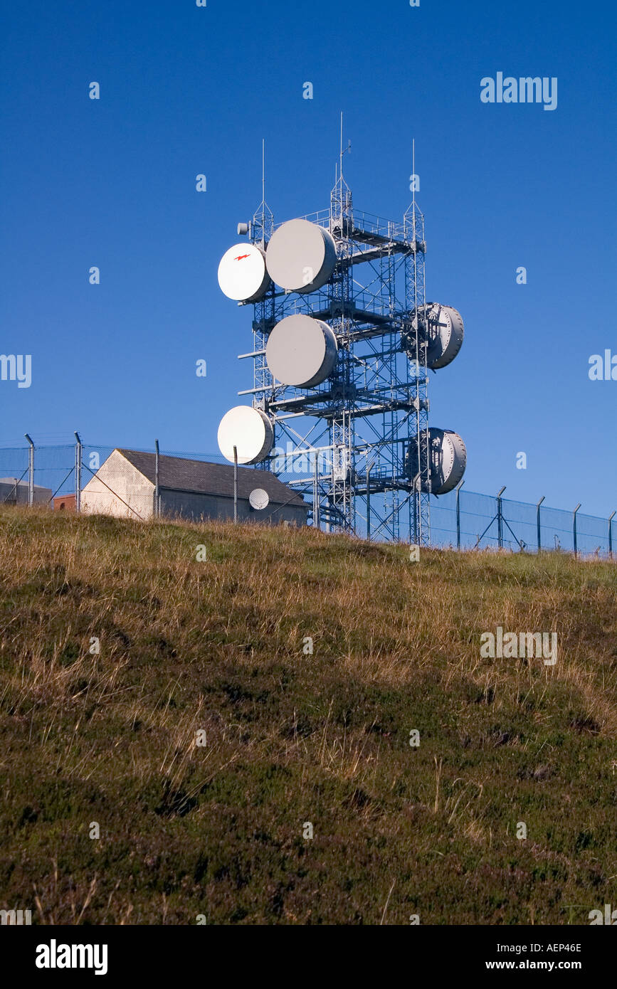dh Wideforth Hill ST OLA ORKNEY Telecommunications collegamento relè a microonde stazione torre palo telecomunicazioni uk telefono parabola telecomunicazioni antenna Foto Stock