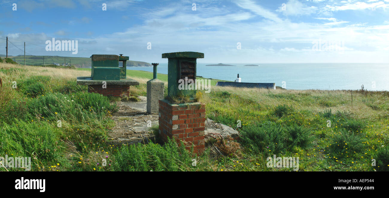 Bomba nucleare shelter Aberdaron Ovest Nord Galles U K Europa Lleyn Peninsula Ynys Gwylan fawr Foto Stock