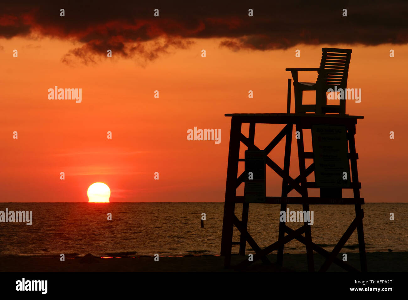 Bagnino sedia a Fort Desoto parco vicino a St Pete Florida Foto Stock