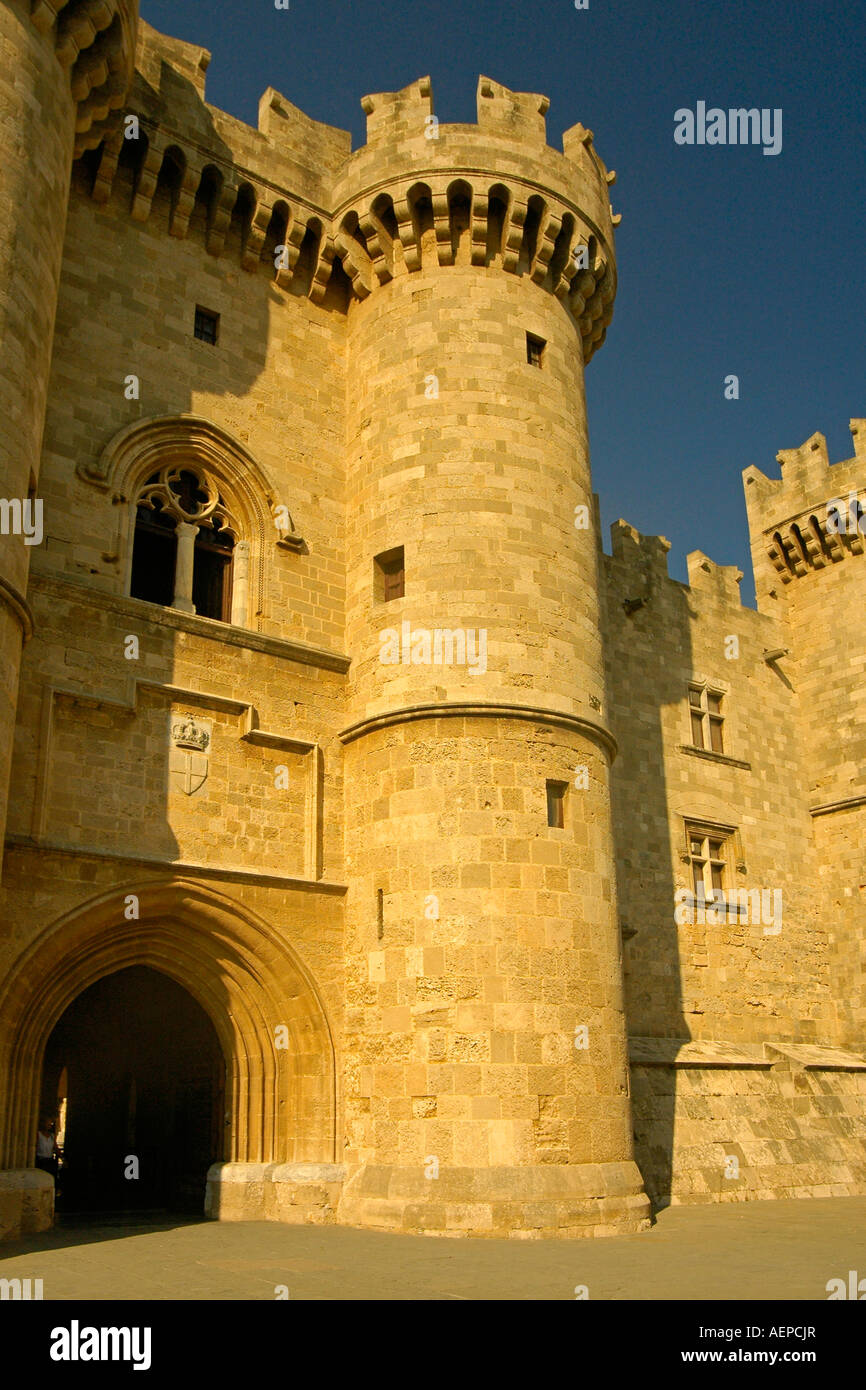 Castello nella Città Vecchia di RODI, DODECANNESO Grecia Foto Stock