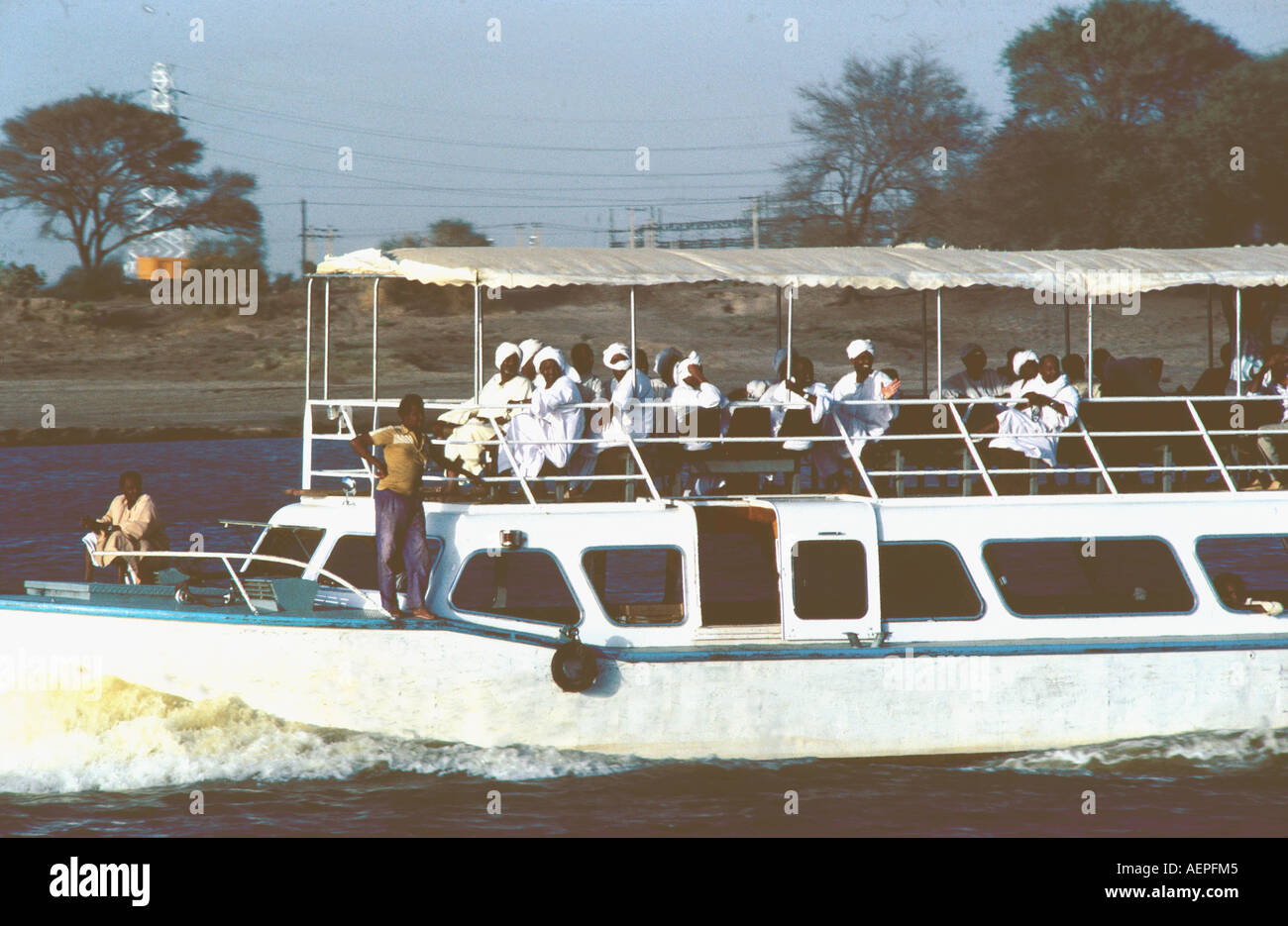 SUDAN UN ferrt sul Nilo a Karthoum Foto Stock