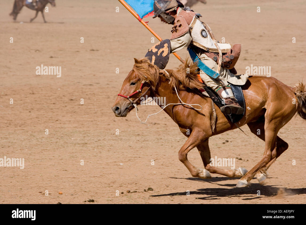 Cavallo al galoppo in Gengis Khan mostra la Mongolia Foto Stock