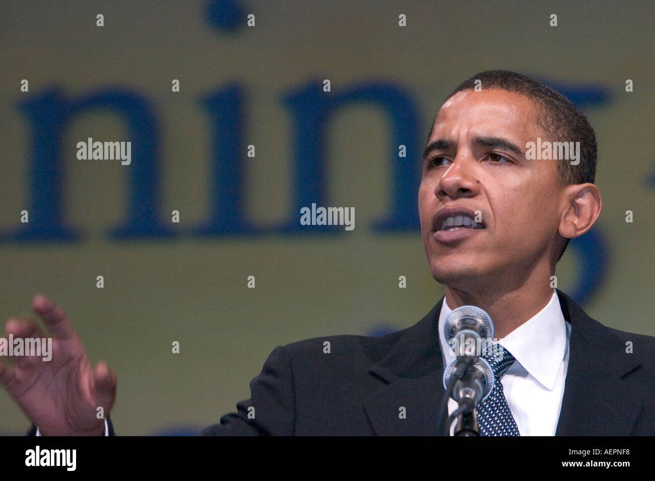 Chicago Illinois Sen Barack Obama D'Illinois parla all'AFL CIO convenzione Foto Stock