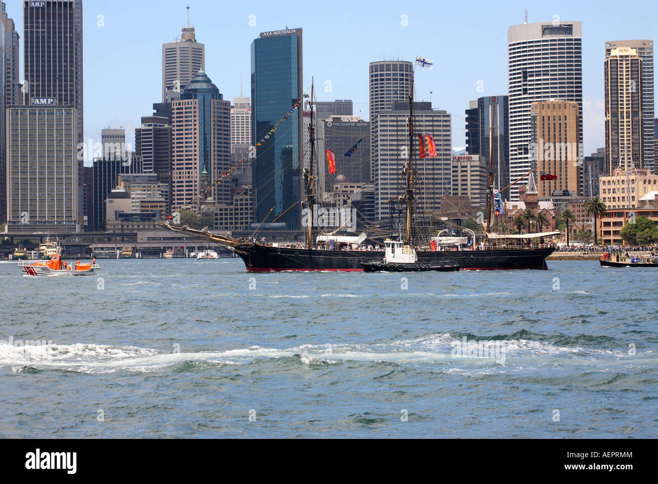 Tall Ship, James Craig, crociera del porto di Sydney Foto Stock
