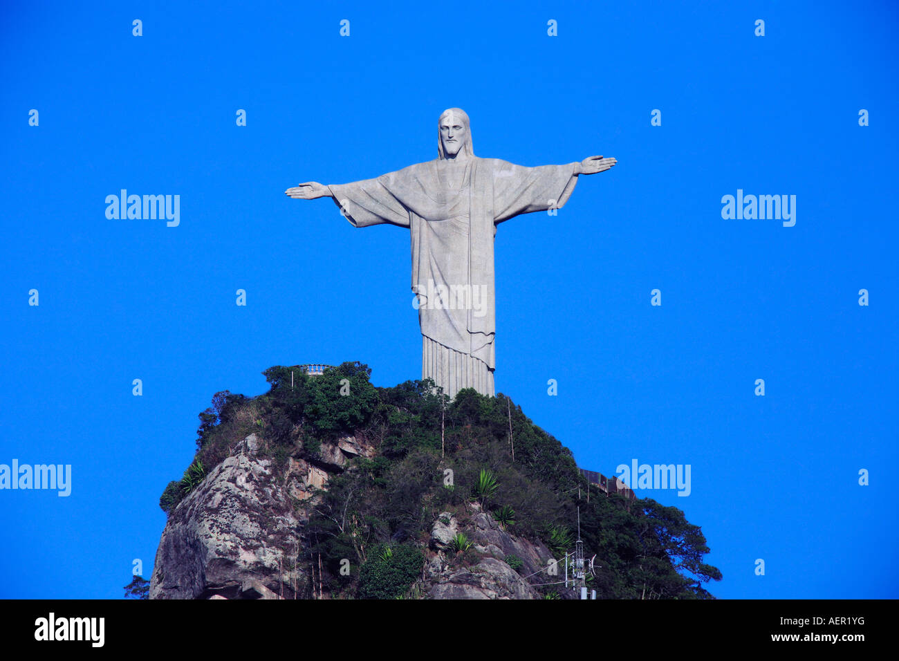 Corcovado Cristo Redentore di Rio de Janeiro in Brasile Foto Stock