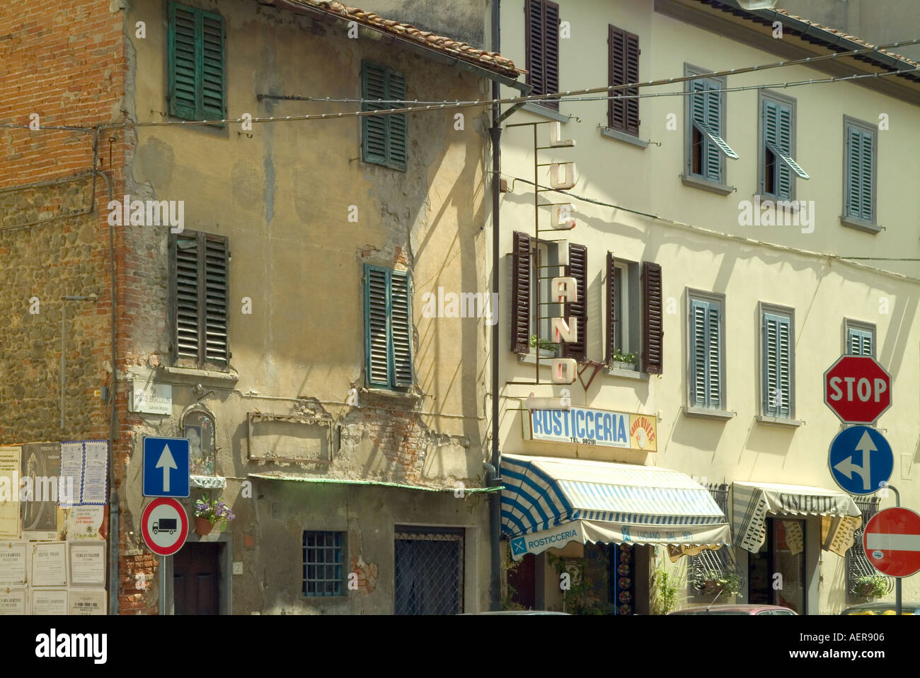 Toscana Italia strada tipica scena in Montevarchi Toscana Italia Foto Stock