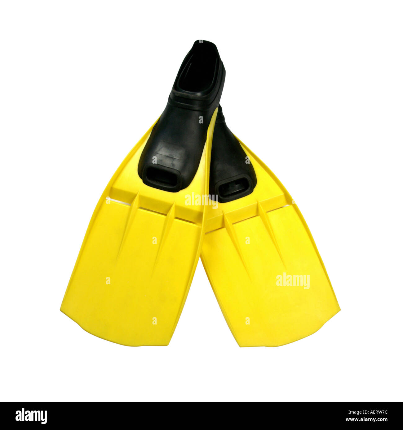 Una coppia di alette di colore giallo Foto Stock