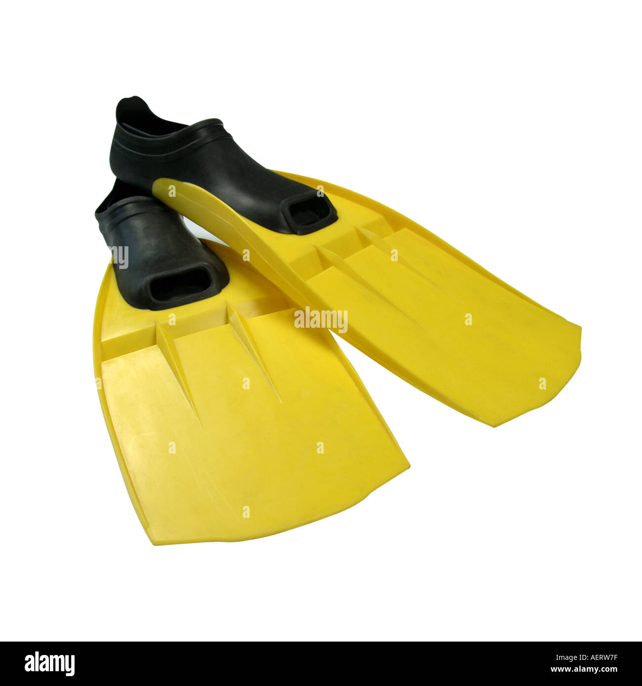 Una coppia di alette di colore giallo Foto Stock