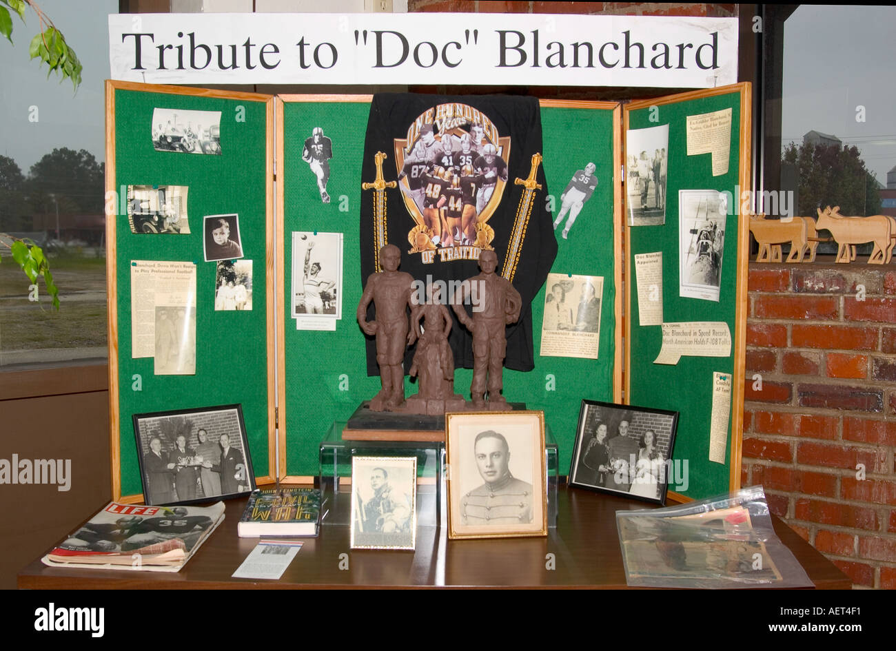 Omaggio a Doc Blanchard al South Carolina Cotton Museum di Bishopville, South Carolina. STATI UNITI Foto Stock