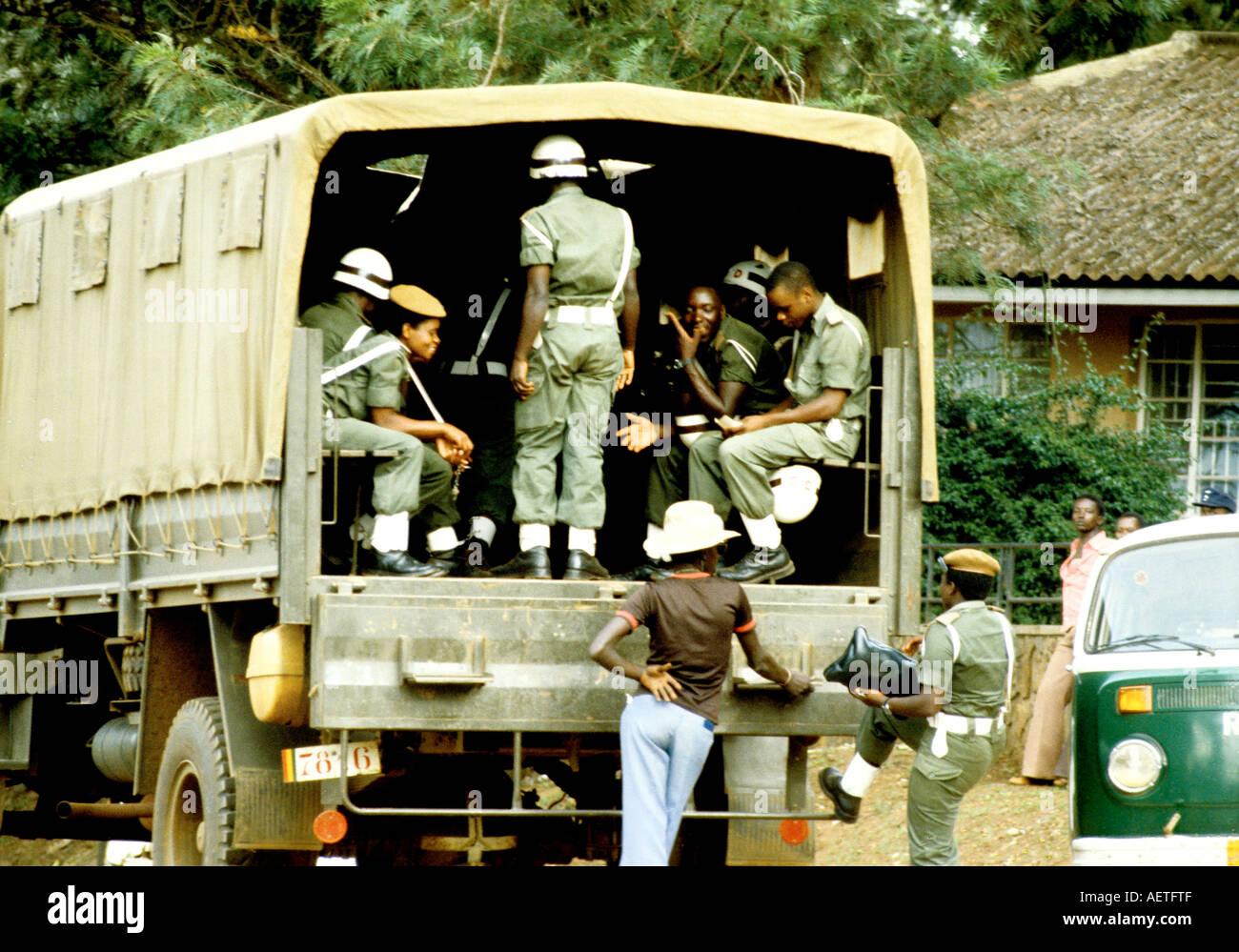 Un contingente dell esercito rwandese Foto Stock
