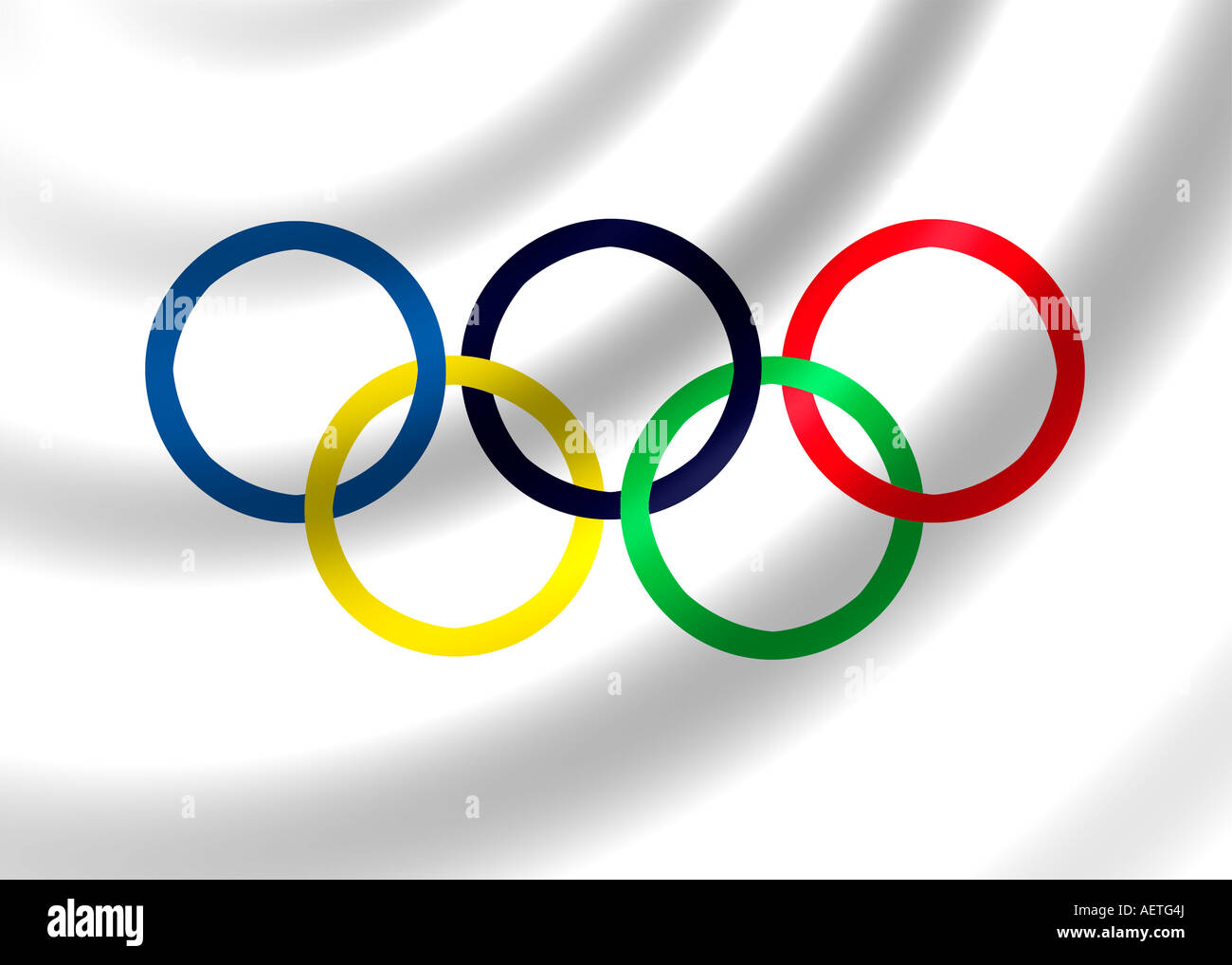 Giochi olimpici bandiera di movimento Foto Stock