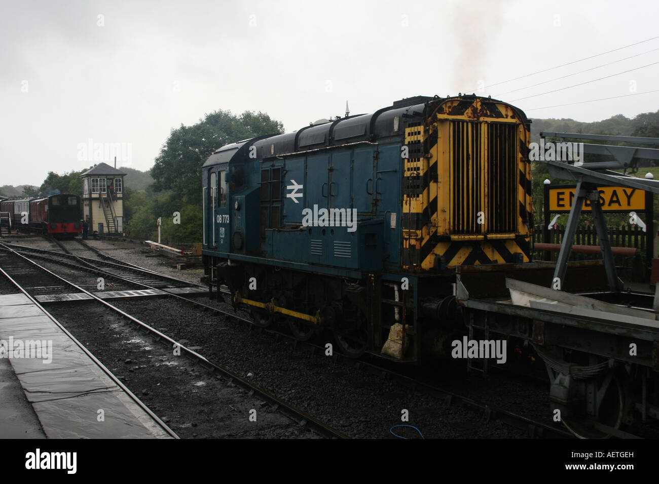 Diesel locomotiva derivatore Embsay Steam Railway Yorkshire Foto Stock