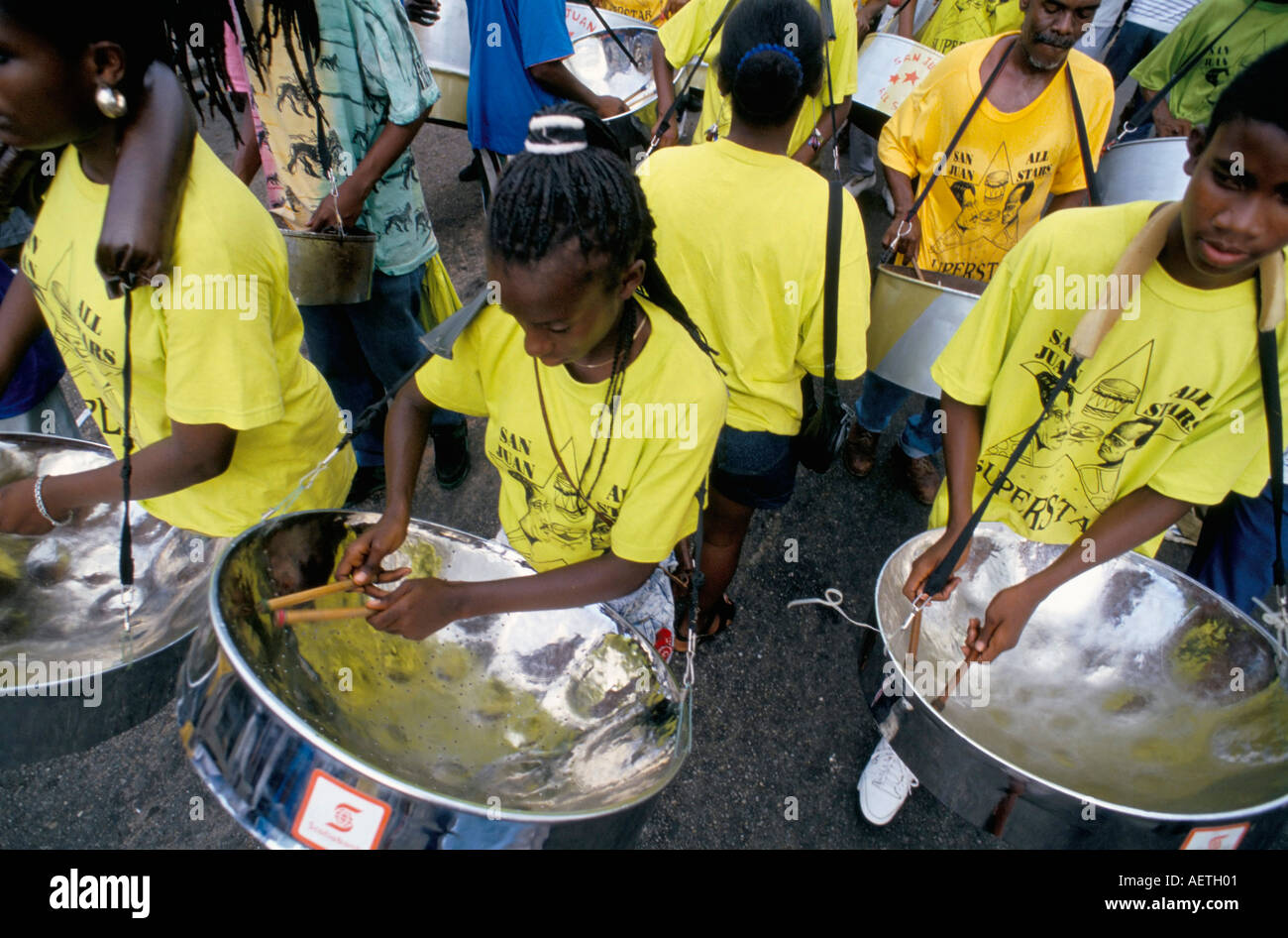 Steel Band festival Point Fortin Trinidad West Indies Caraibi America Centrale Foto Stock