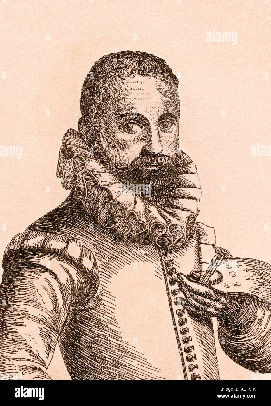 Karel van Mander o Carel van Mander, 1548 – 1606. Pittore fiammingo, poeta, storico dell'arte e teorico dell'arte. Foto Stock