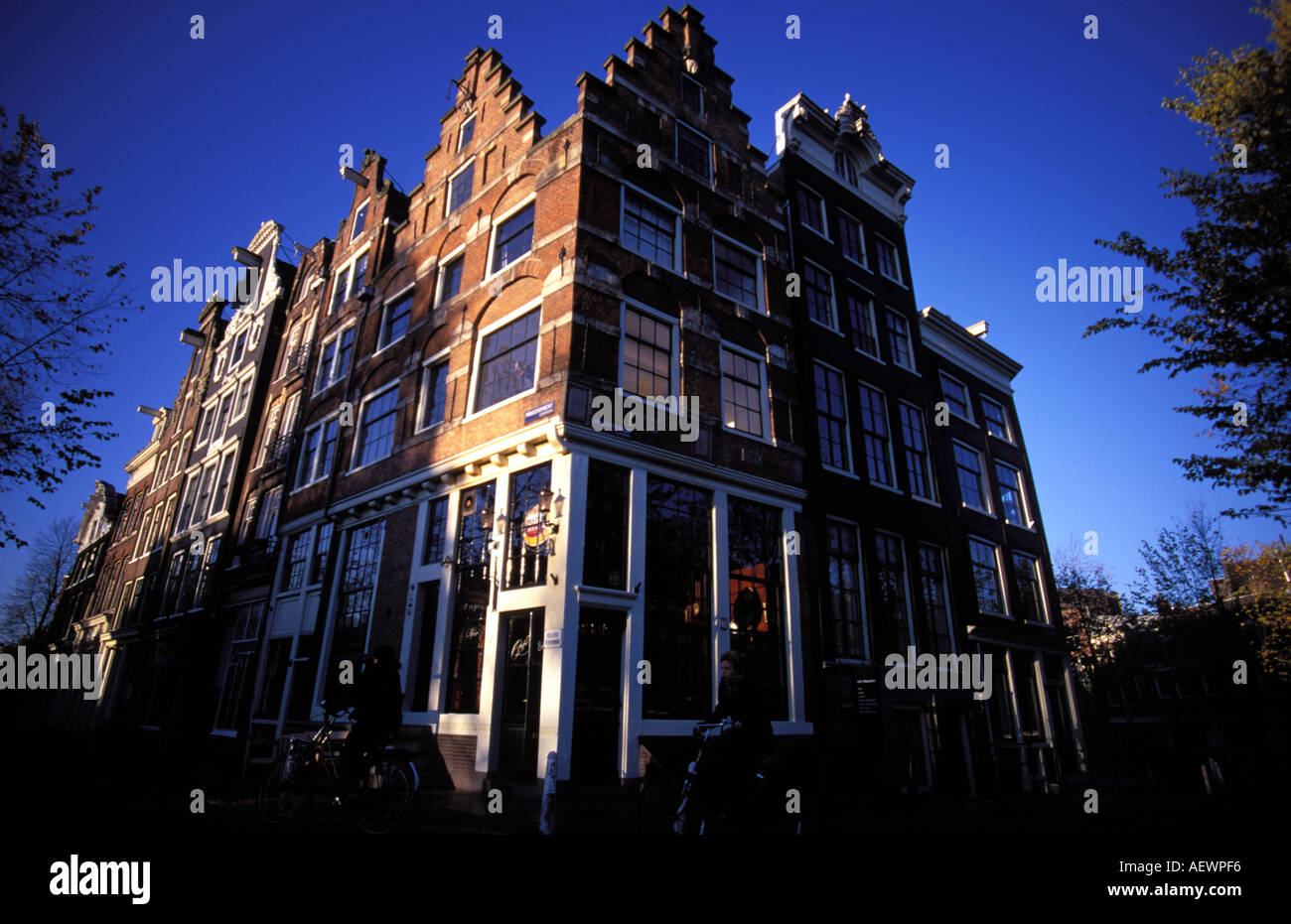Angolo di Amsterdam House brouwersgracht e prinsengracht Foto Stock