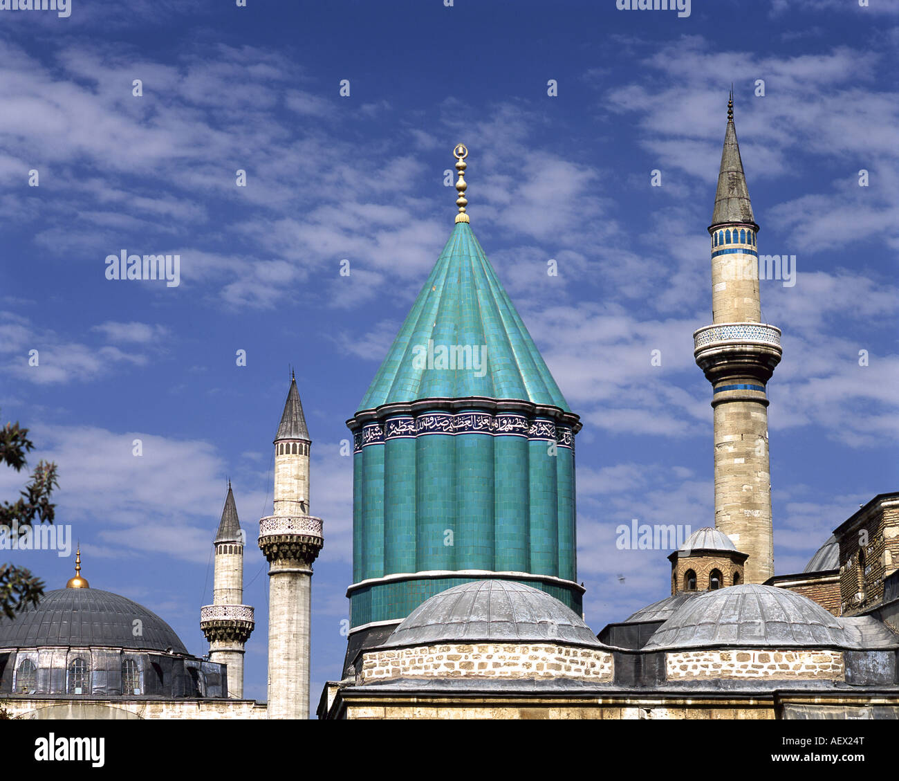 Turbe ( Tomba ) di Mevlana Celaleddin Rumi e Haci Bektas Moschea Konya Turchia Foto Stock