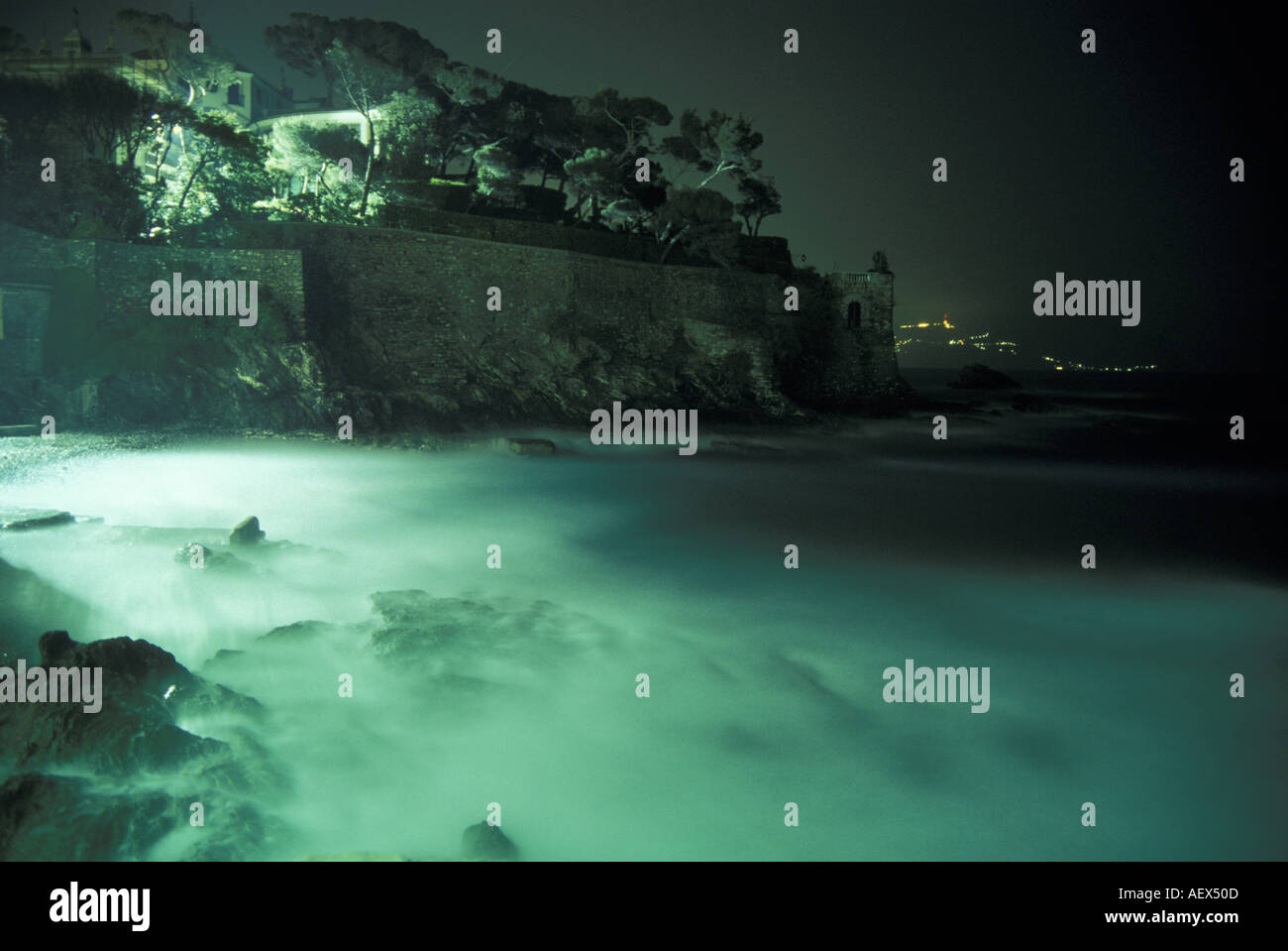 Spiaggia Capolungo Genova Nervi Liguria Italia Foto