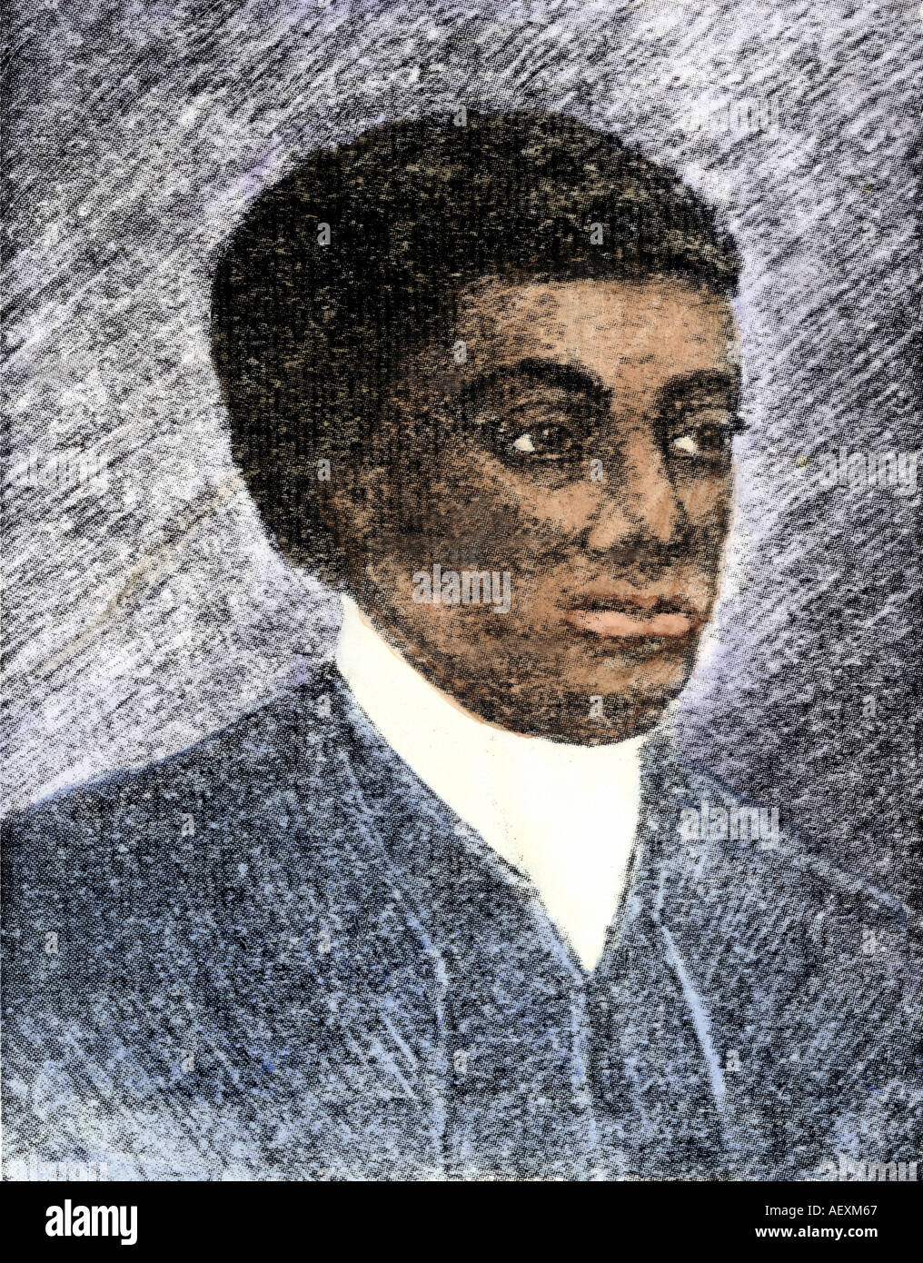 Benjamin Banneker. Colorate a mano la xilografia Foto Stock