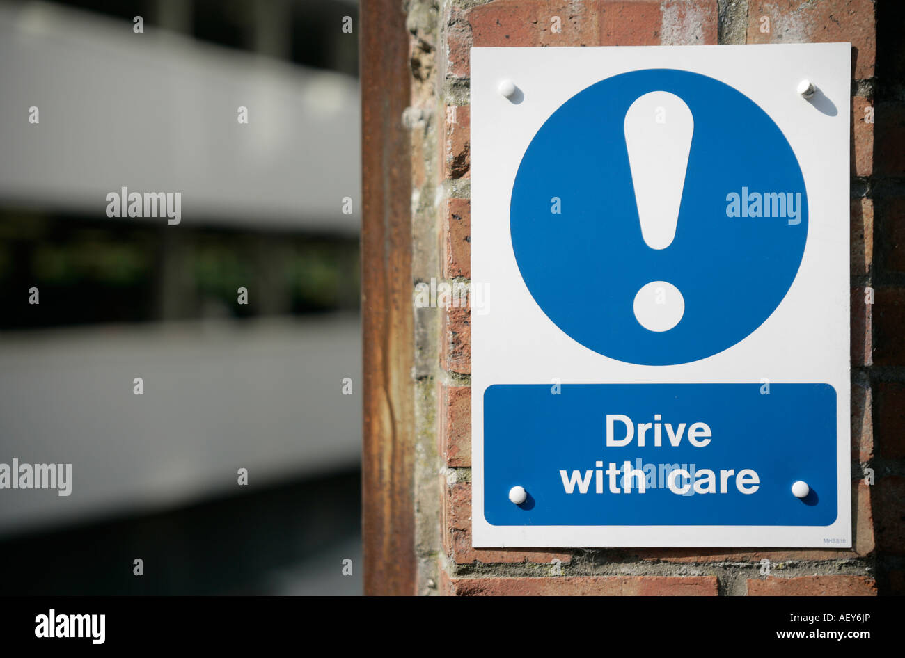 Guidare con attenzione a firmare, England, Regno Unito Foto Stock