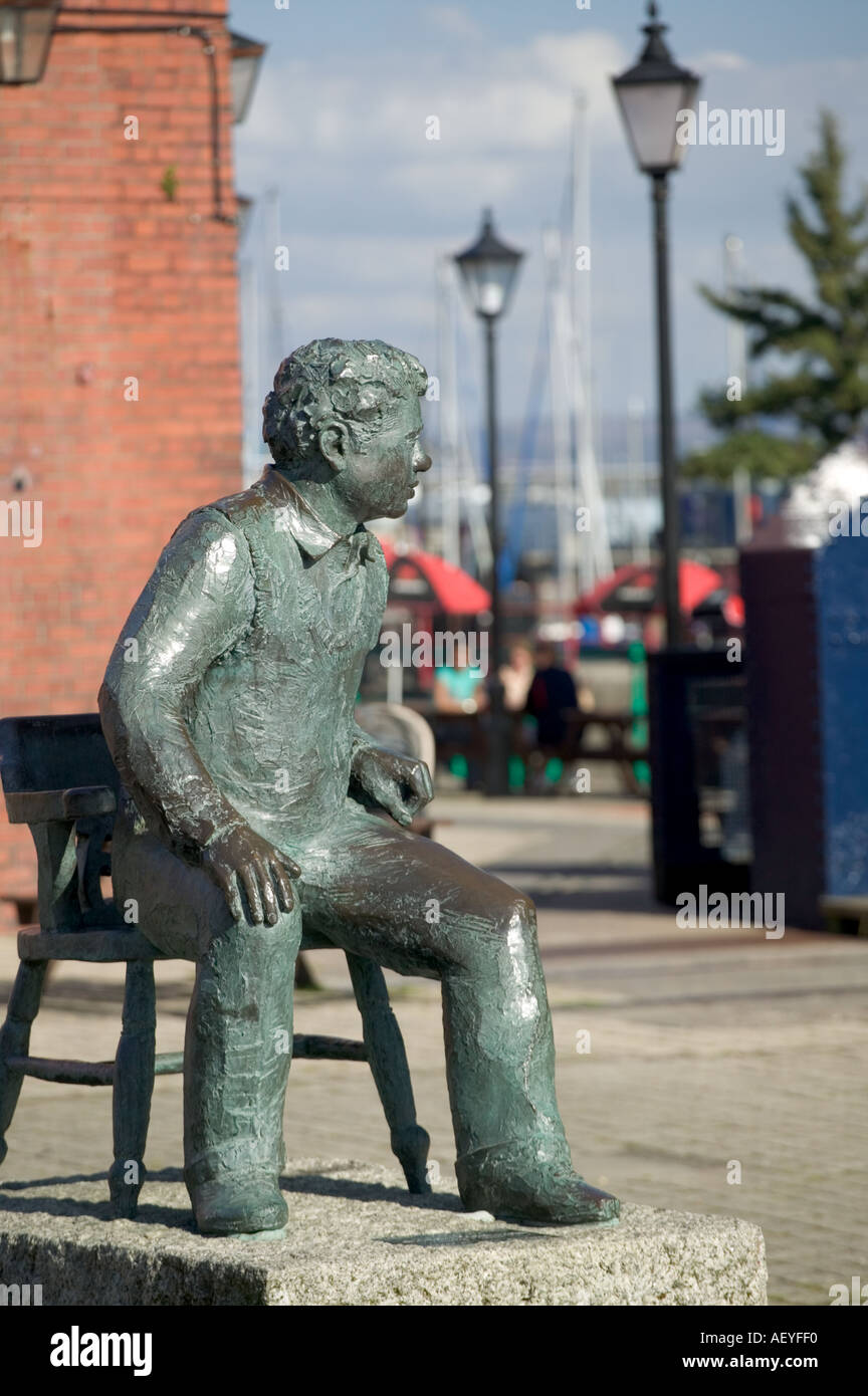 Dylan Thomas statua Swansea Marina Swansea Galles Foto Stock