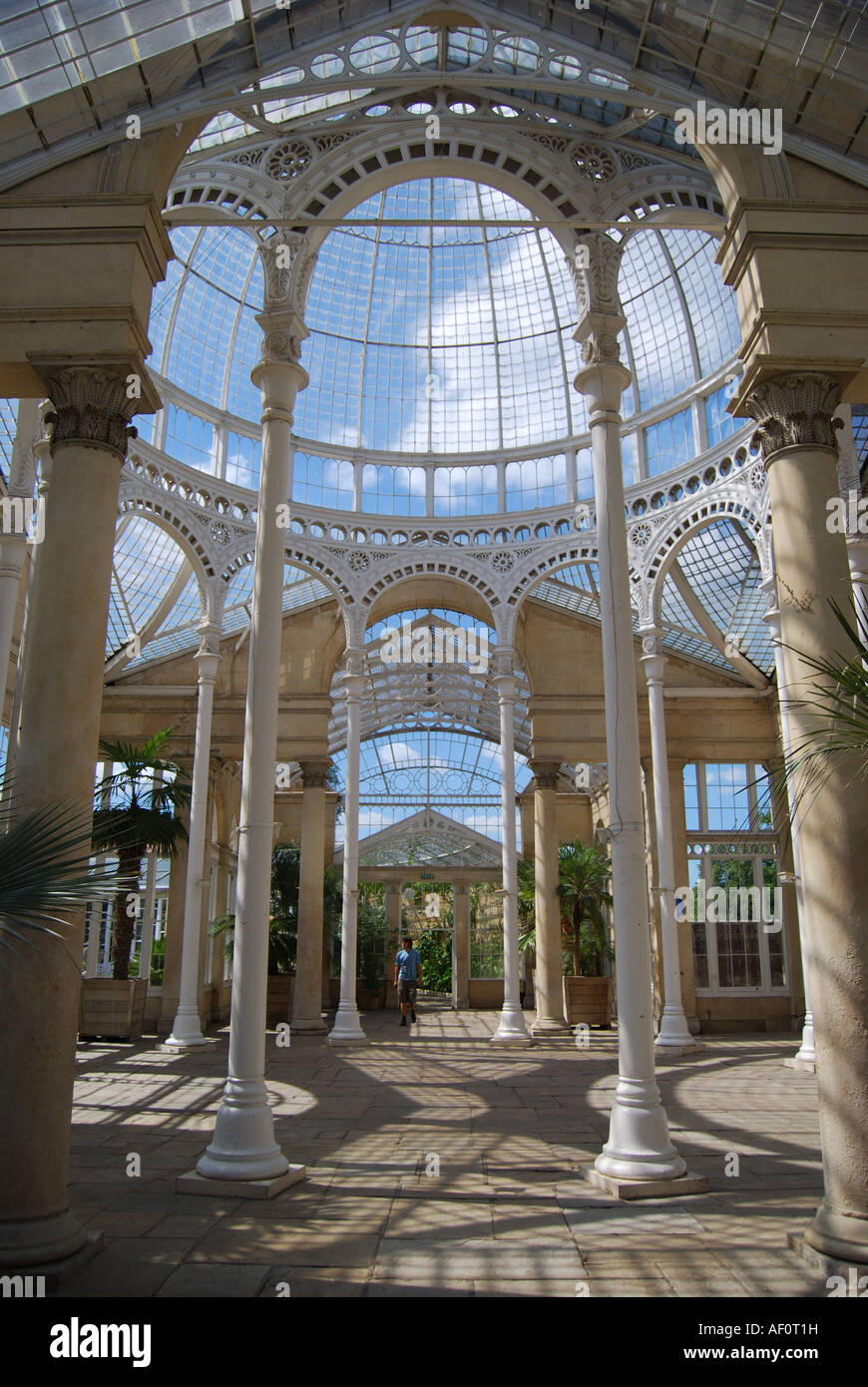 Cupola interna, il Grande Conservatorio e Giardini, Syon House, Brentford, London Borough of Hounslow, Greater London, England, Regno Unito Foto Stock