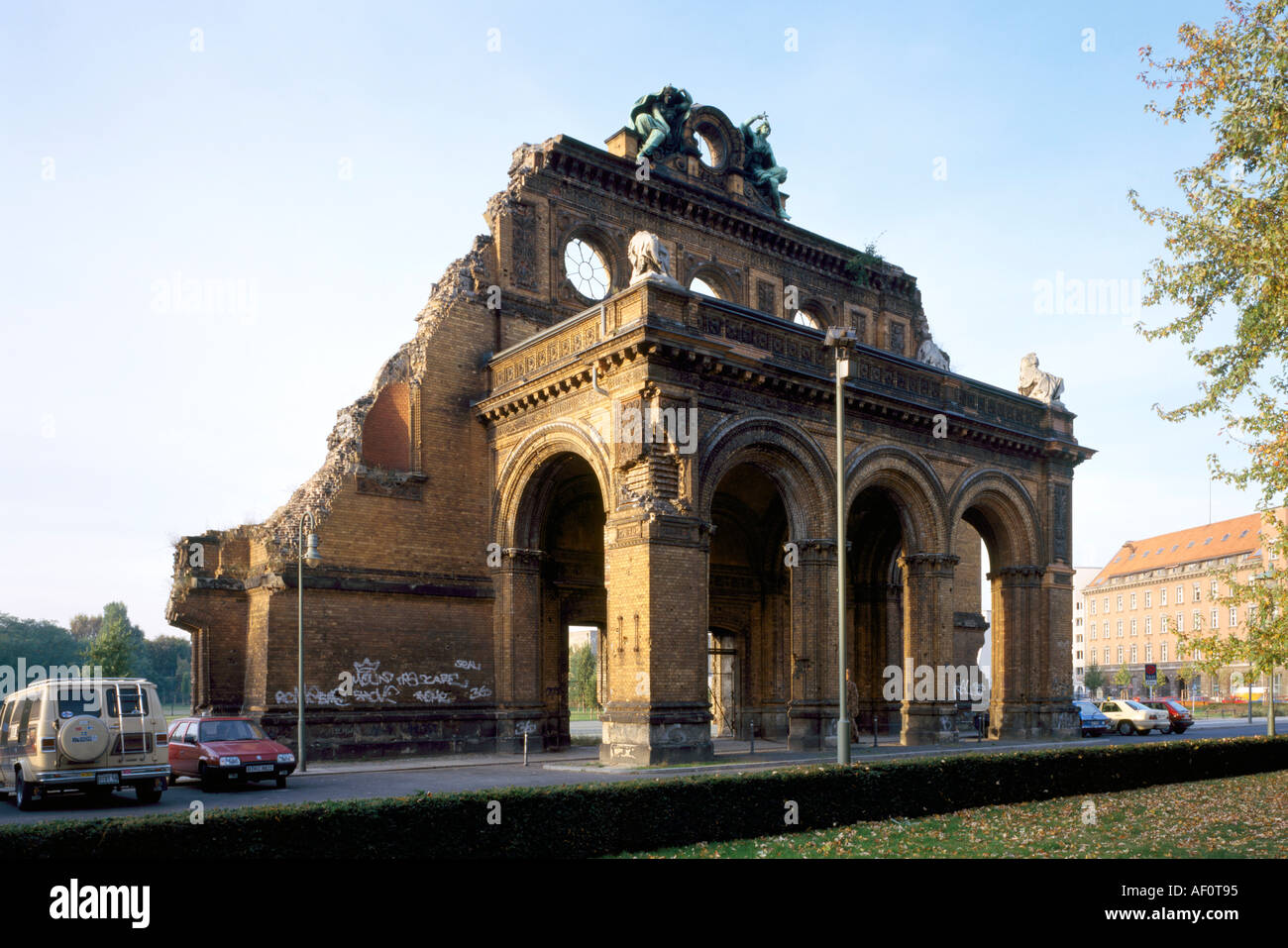Berlino, Anhalter Bahnhof, Ruine des Portikus Foto Stock