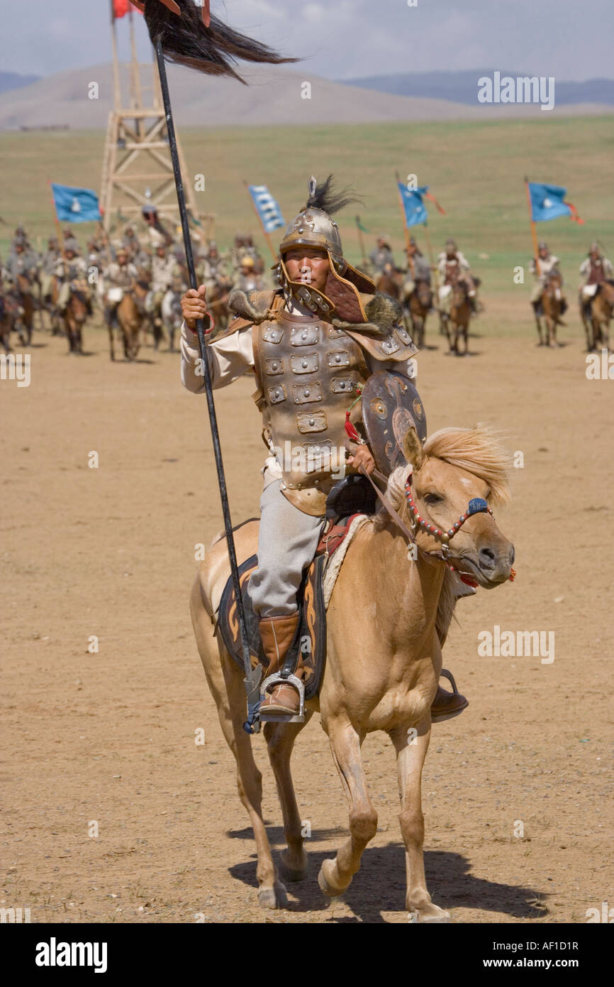 Banner permanente di Gengis Khan visualizza Foto Stock