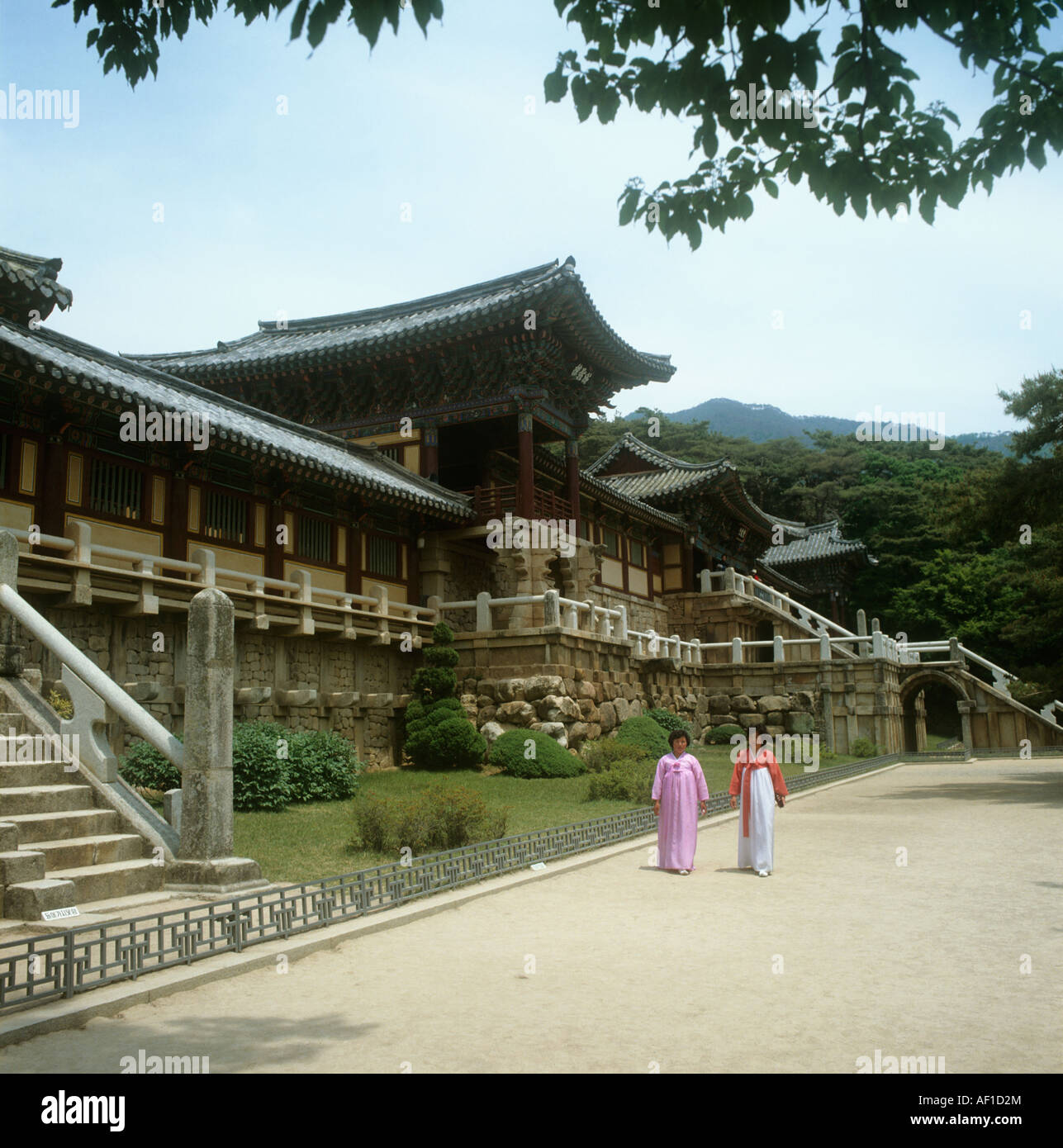 Corea, Pulguksa (Bulguksa Tempio). Uno dei migliori esempi di Silla unito. Originariamente costruito nel 535 Foto Stock