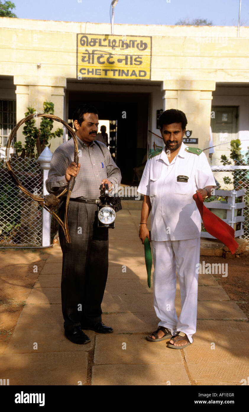 India del sud Tamil Nadu Caption locale stazione ferroviaria Foto Stock