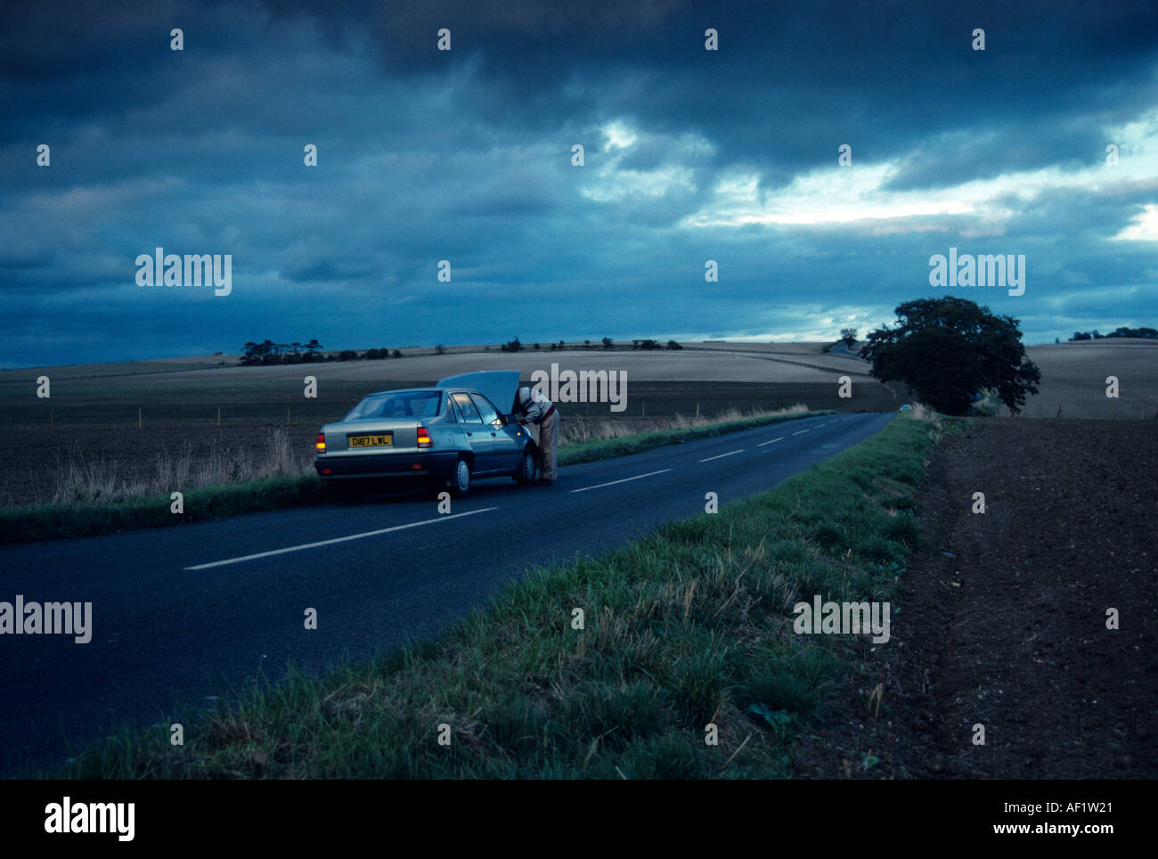 Ripartiti in automobile e driver Foto Stock