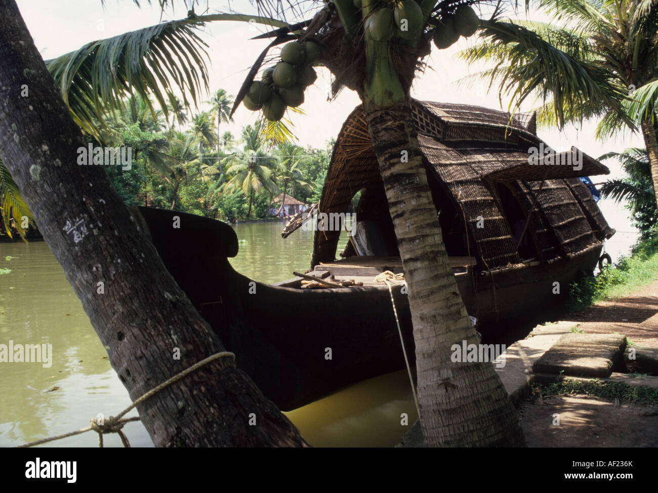 Barca di riso backwaters kerala Foto Stock