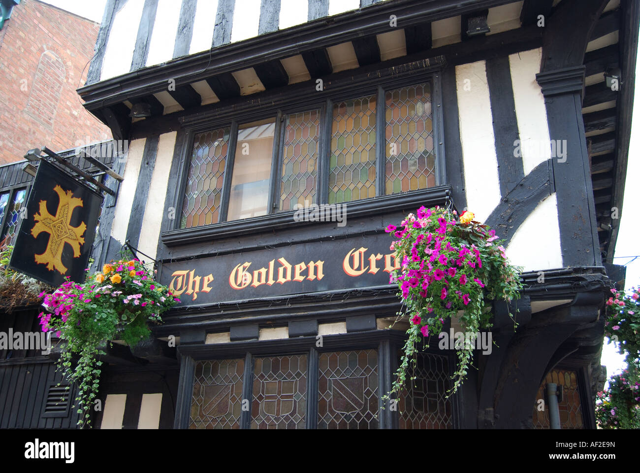 Xvii secolo il Golden Cross Pub, fieno Lane, Coventry, West Midlands, England, Regno Unito Foto Stock