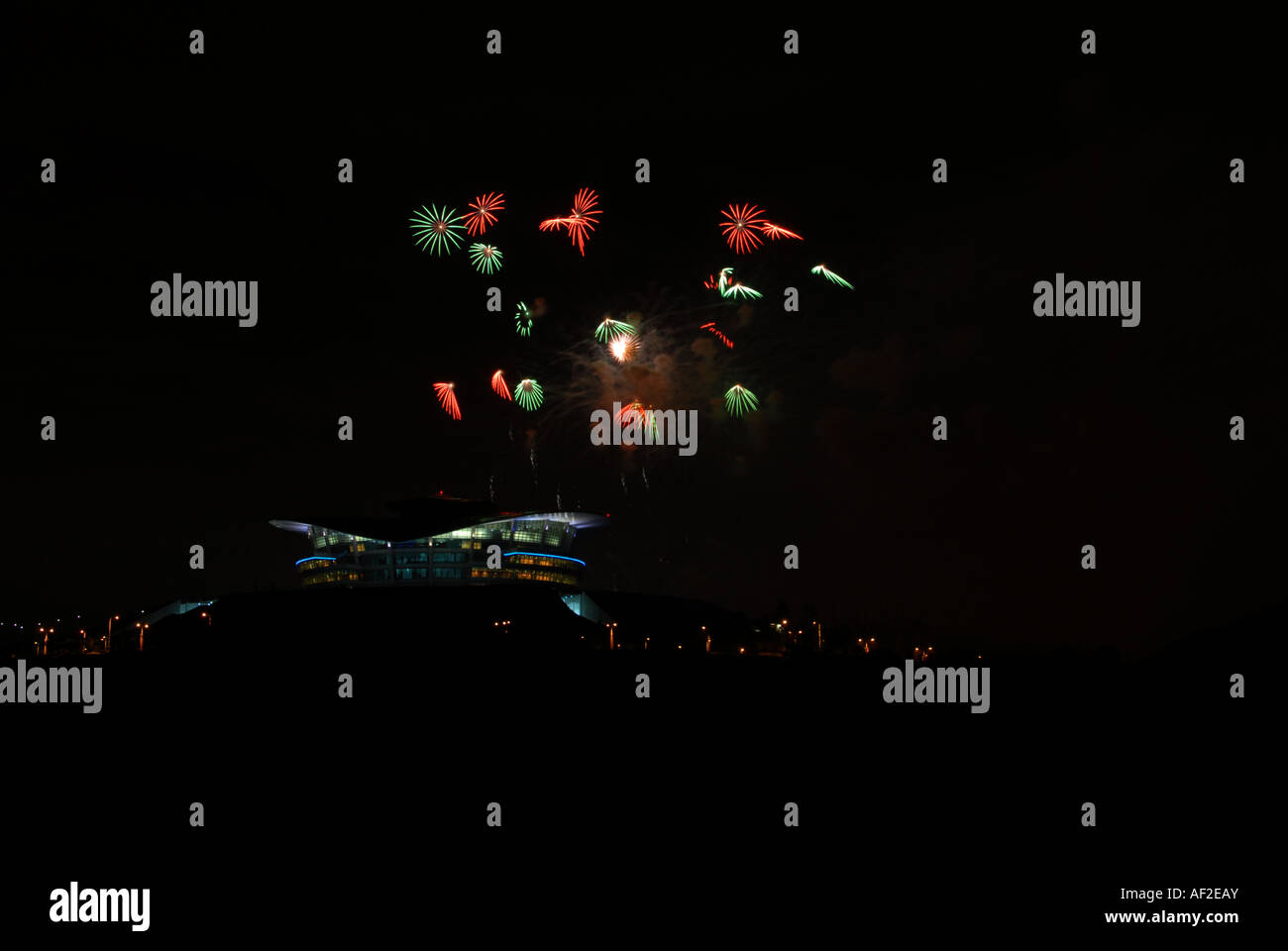 Fuochi d'artificio concorso al Putra Jaya, Malaysia Foto Stock