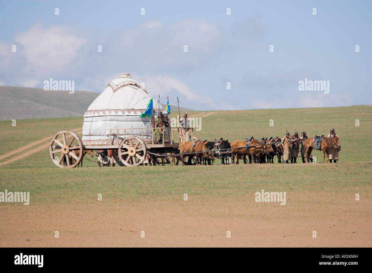 Gengis Khan esercito ger spostare Foto Stock