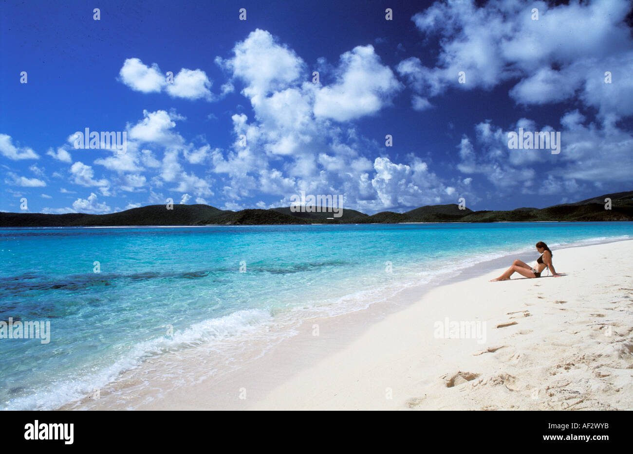 Necker Island è uno dei mondi più costoso resorts, Vergine proprietario Sir Richard Branson pagato £1m nel 1972 per l'isola. Foto Stock