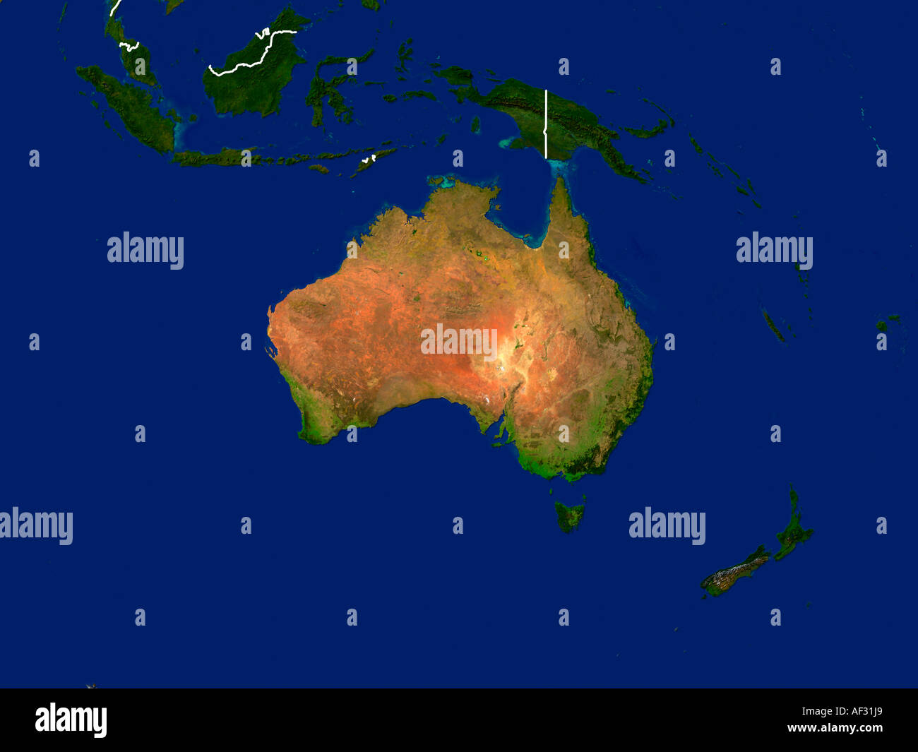Ha evidenziato un'immagine satellitare di Australia Foto Stock