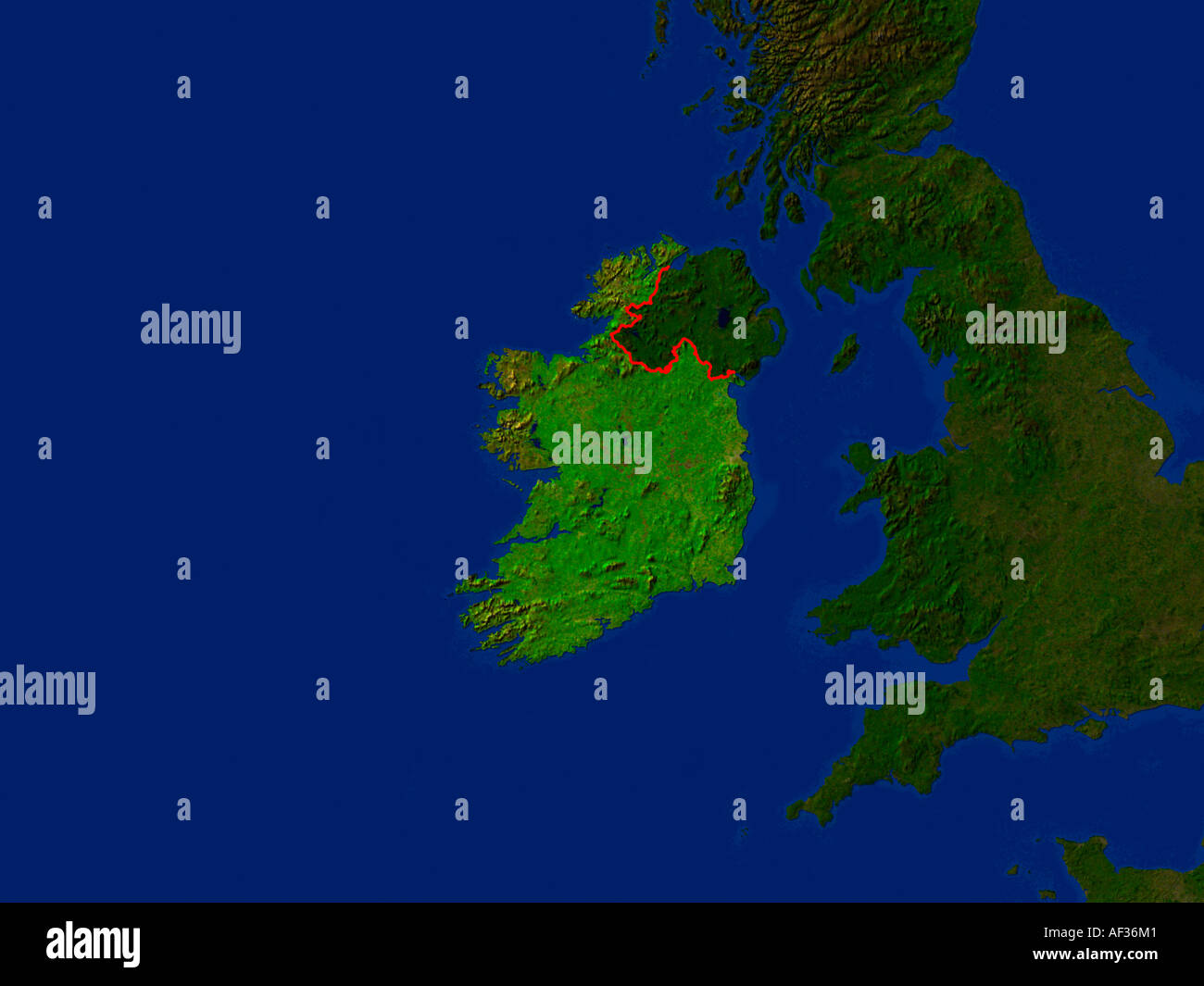 Immagine satellitare della Repubblica di Irlanda Foto Stock