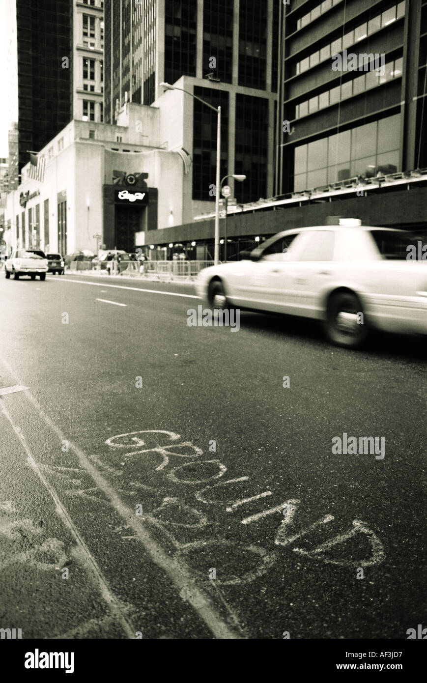 Ground Zero Graffiti New York Stati Uniti d'America Foto Stock