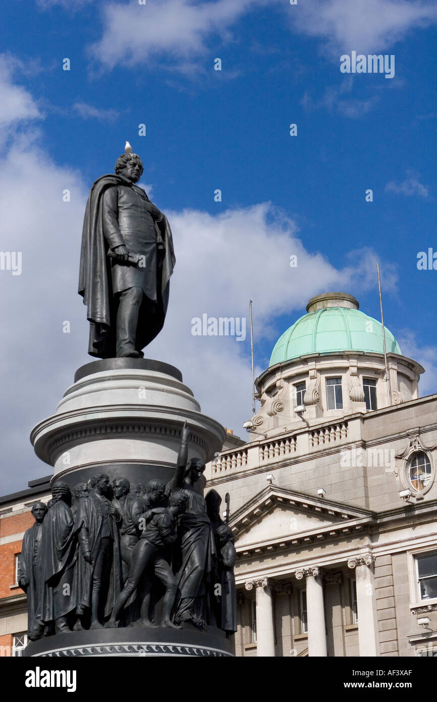 Statua di Daniel O'Connell il liberatore O'Connell Street Dublino Irlanda Foto Stock