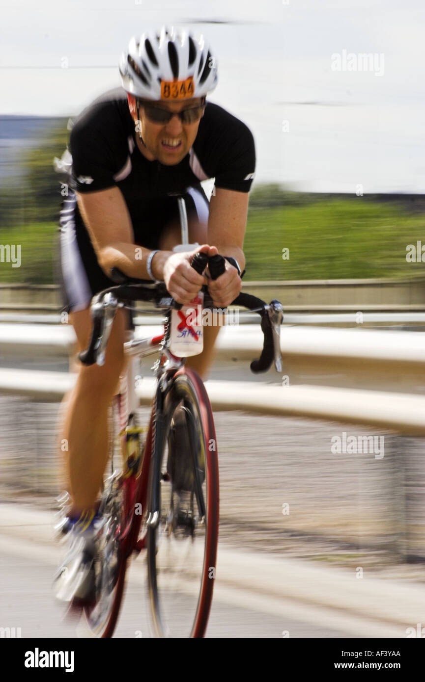 Il London Triathlon Bike Race Foto Stock