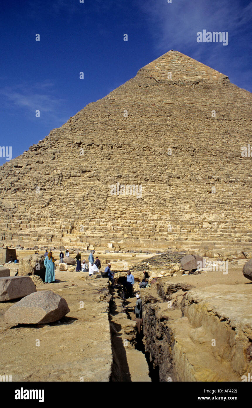 Scavi archeologici al Cairo piramidi di Giza Egitto Foto Stock
