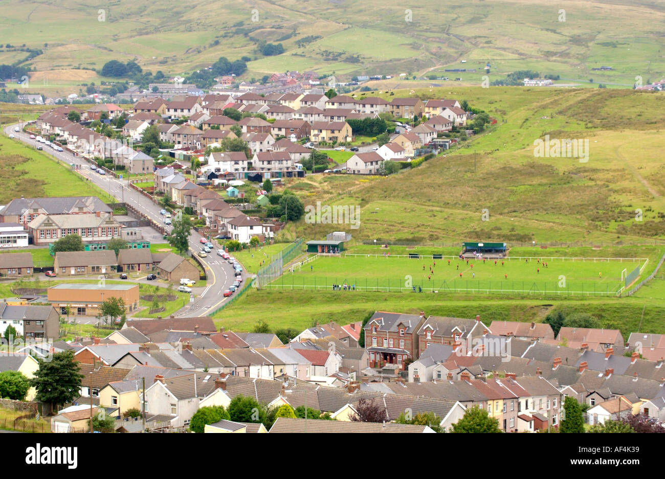 Vista sul telecomando ex miniere di carbone della Comunità Fochriw Mid Glamorgan Wales UK Foto Stock