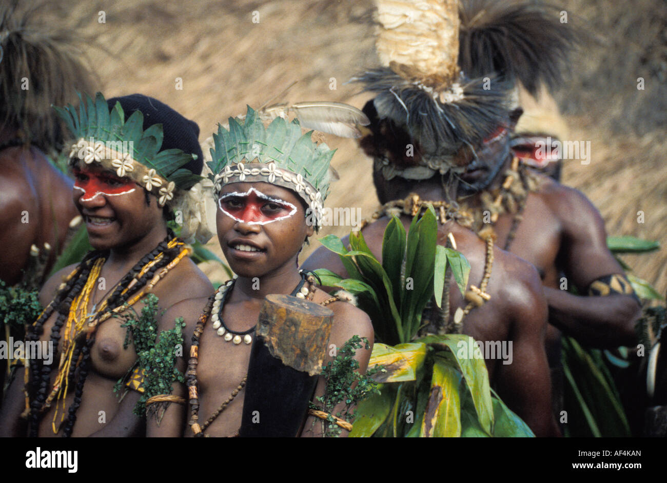 Mount Hagen cantare cantare festival Papua Nuova Guinea Foto Stock