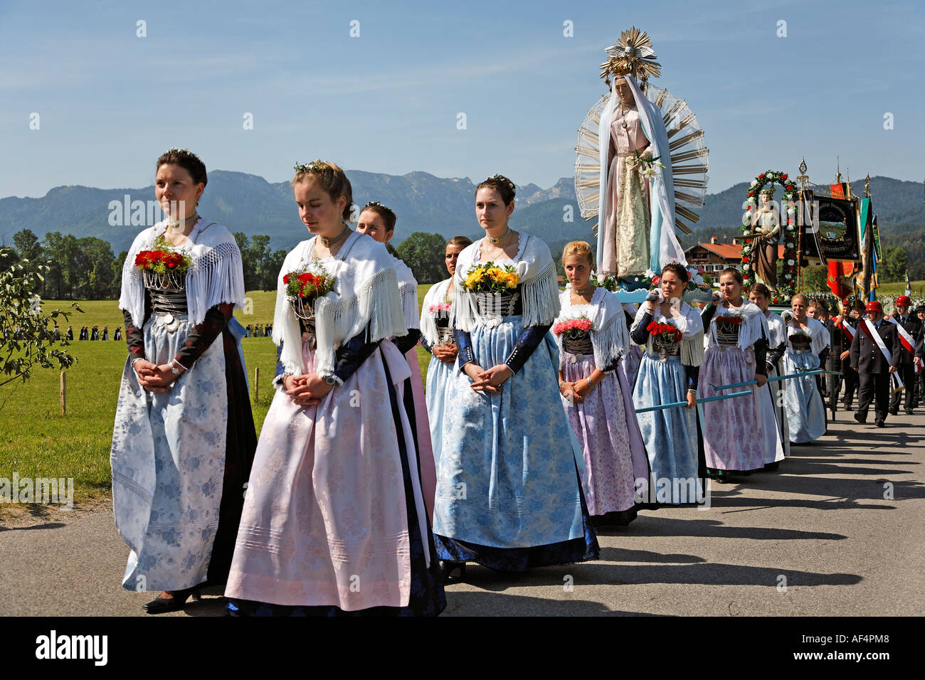 Festa della processione del Corpus Domini Wackersberg Alta Baviera Germania  Foto stock - Alamy