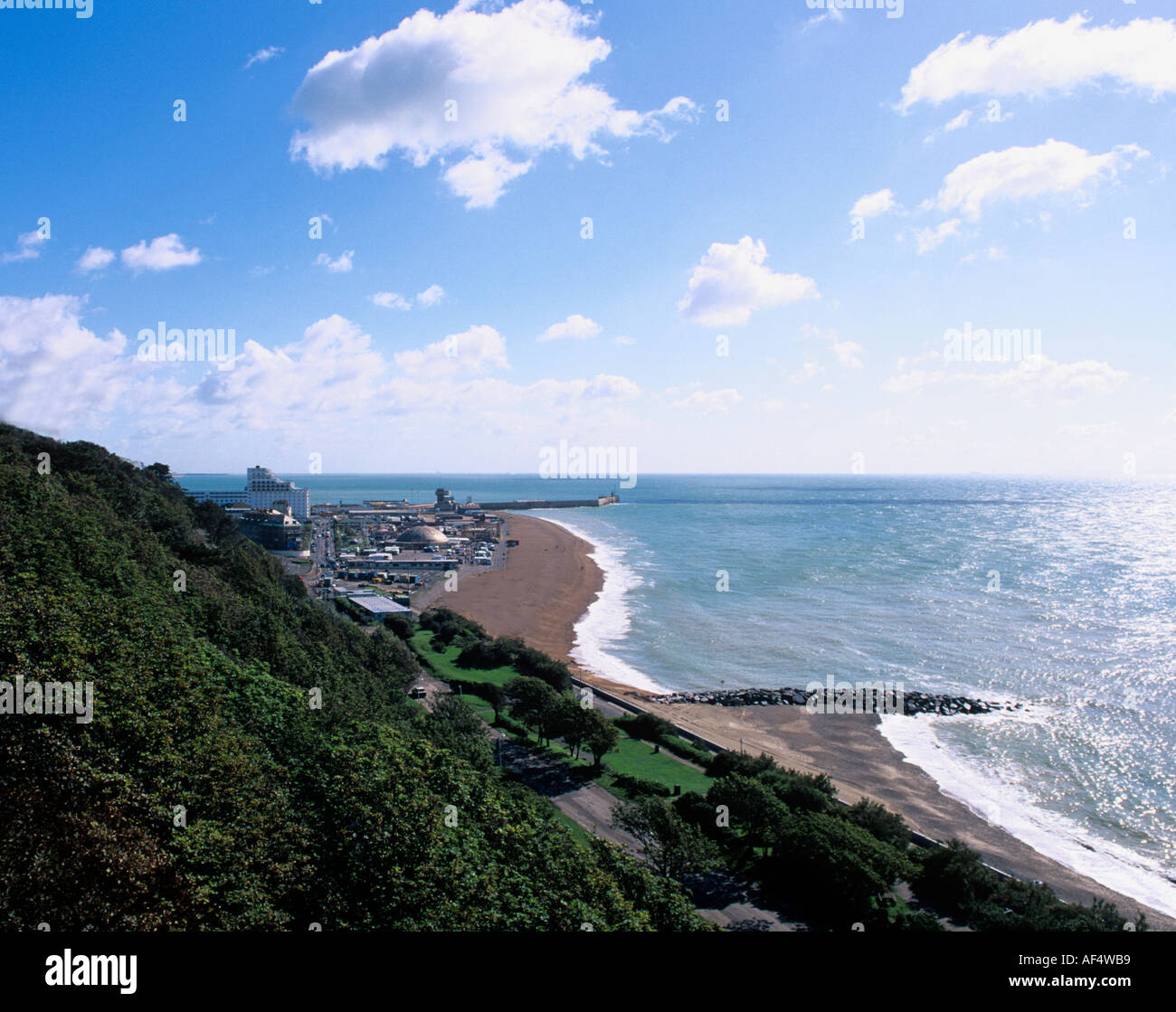 Spiaggia E Frangiflutti Folkestone Dal Leas Affacciato Sul