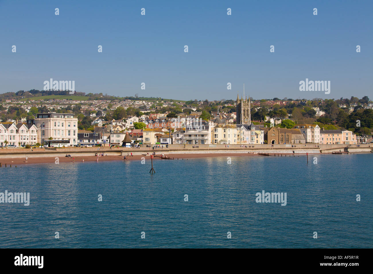 La città e la spiaggia Teignmouth Devon England Foto Stock