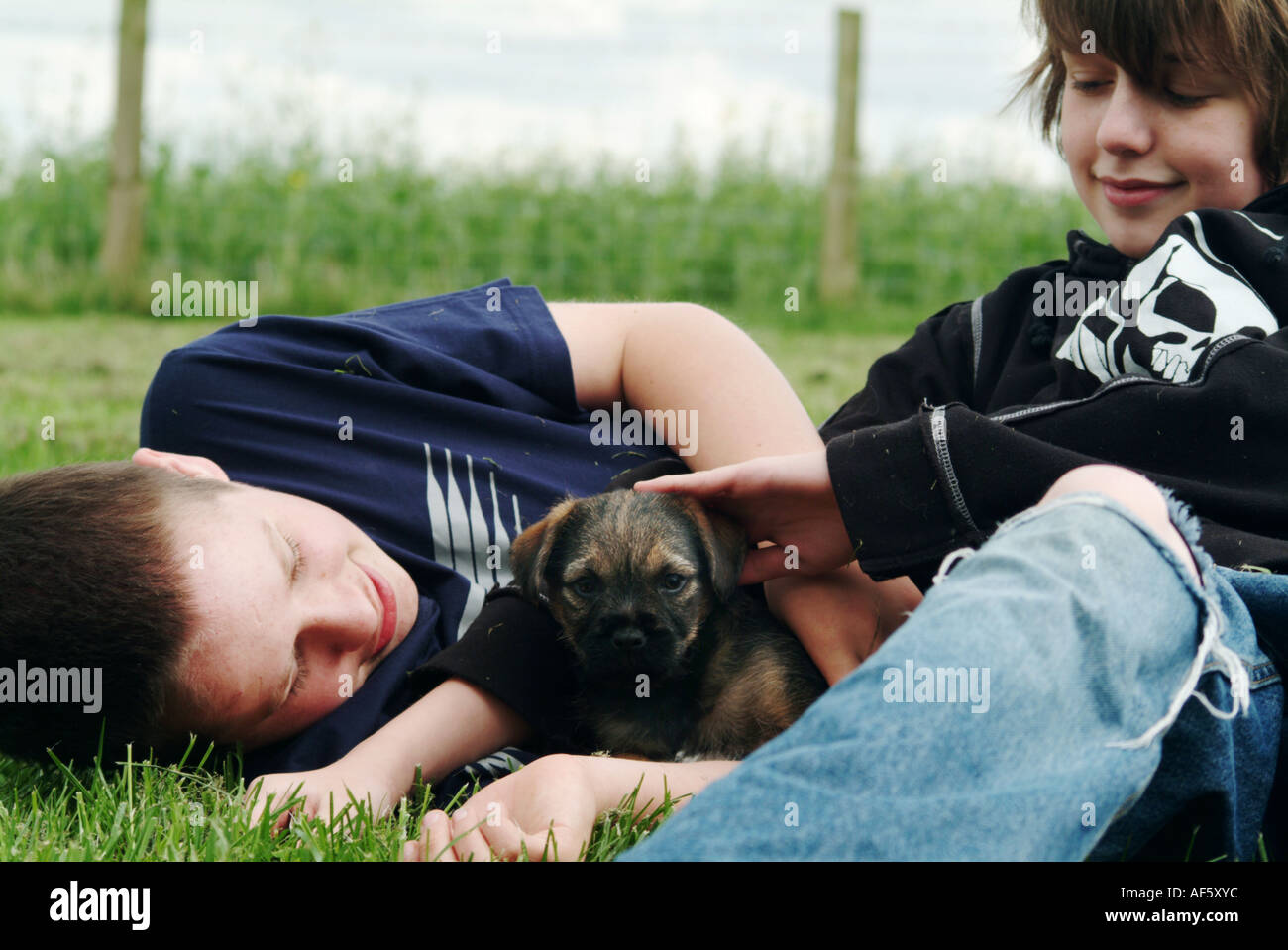 Il nostro cucciolo Foto Stock
